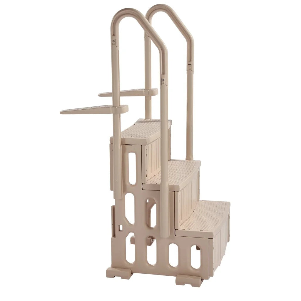 VEVOR 3-Step Taupe Robust Pool Ladder of 2 Handrails