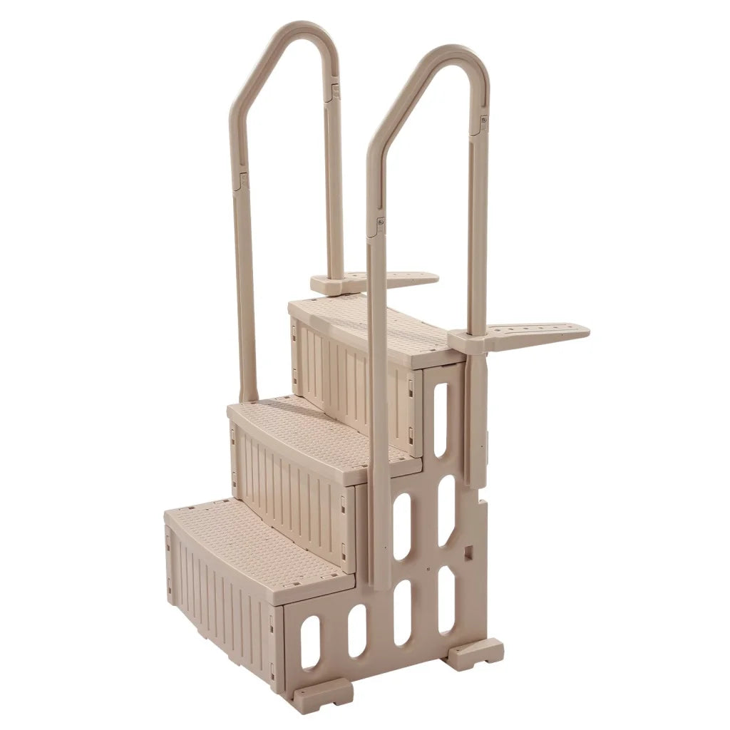 VEVOR 3-Step Taupe Robust Pool Ladder of 2 Handrails