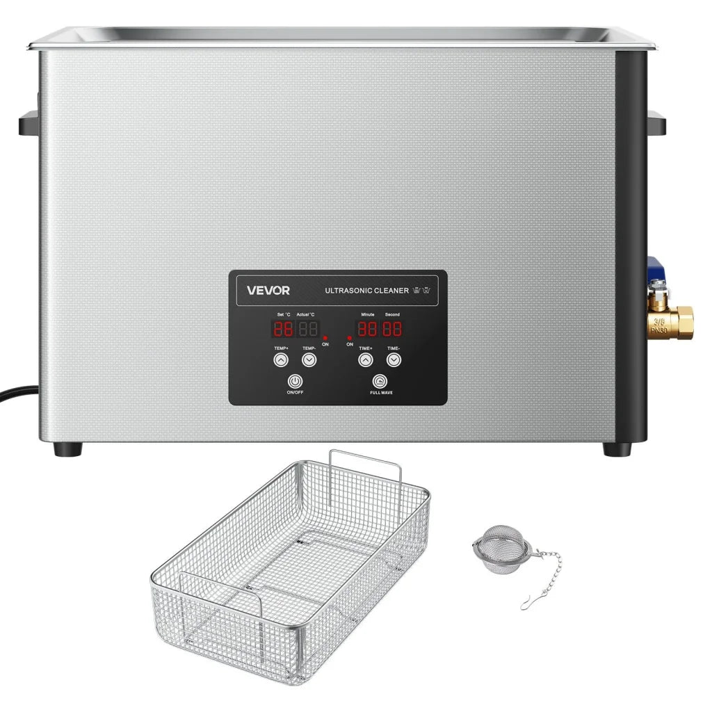 Steel 30l vevor ultrasonic cleaner with key surfaces and edge shape