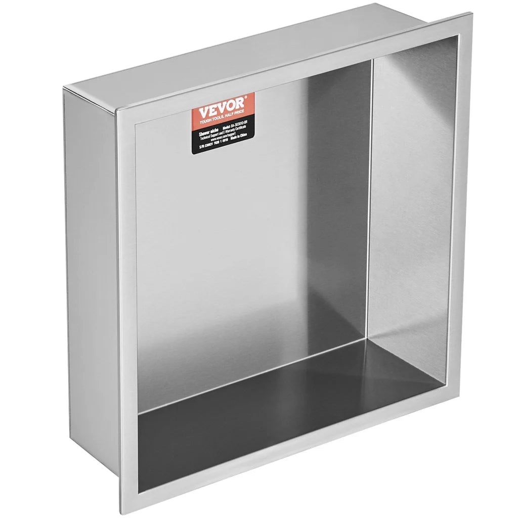VEVOR 33.02 x 33.02 cm No Tile Shower Niche 304 Stainless