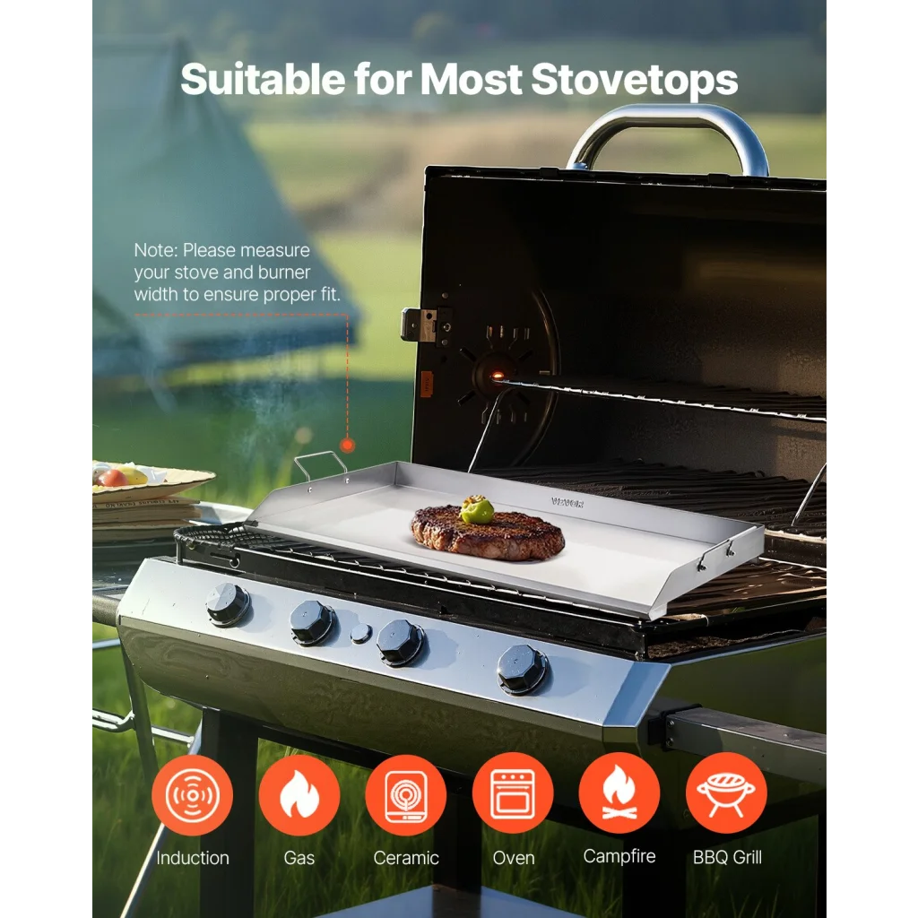 VEVOR 36x22 in Flat Top Griddle Stainless Steel Universal