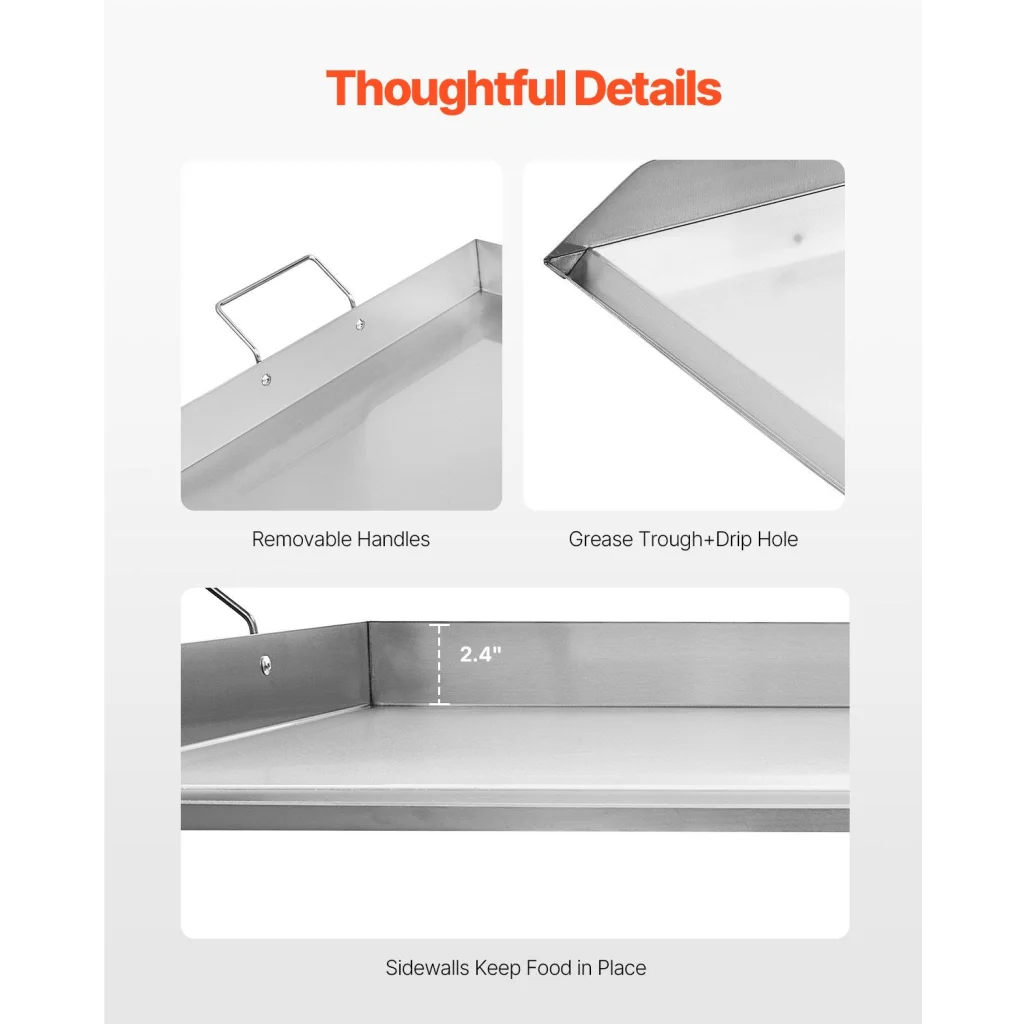 VEVOR 36x22 in Flat Top Griddle Stainless Steel Universal