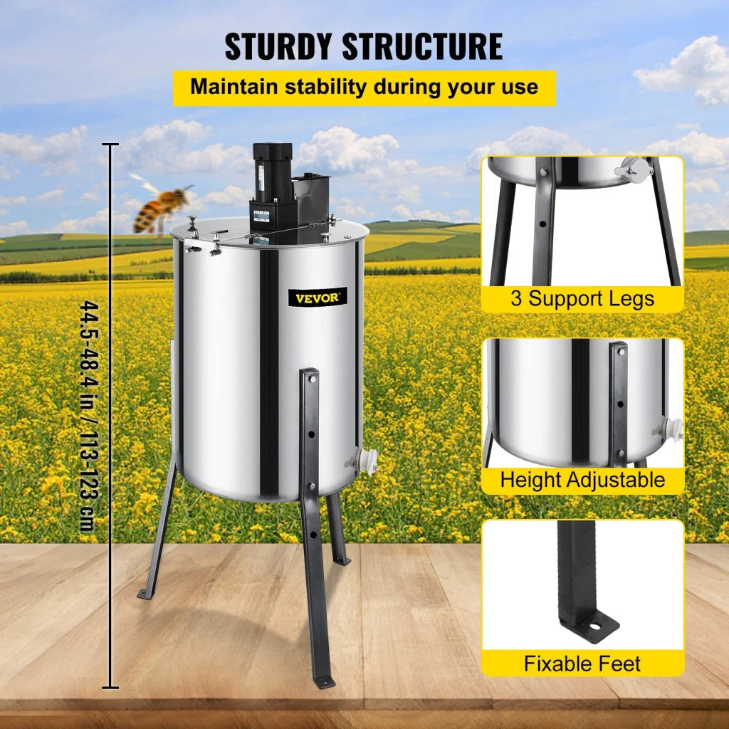 VEVOR 4 Frame Electric Honey Extractor Beekeeping 120 W