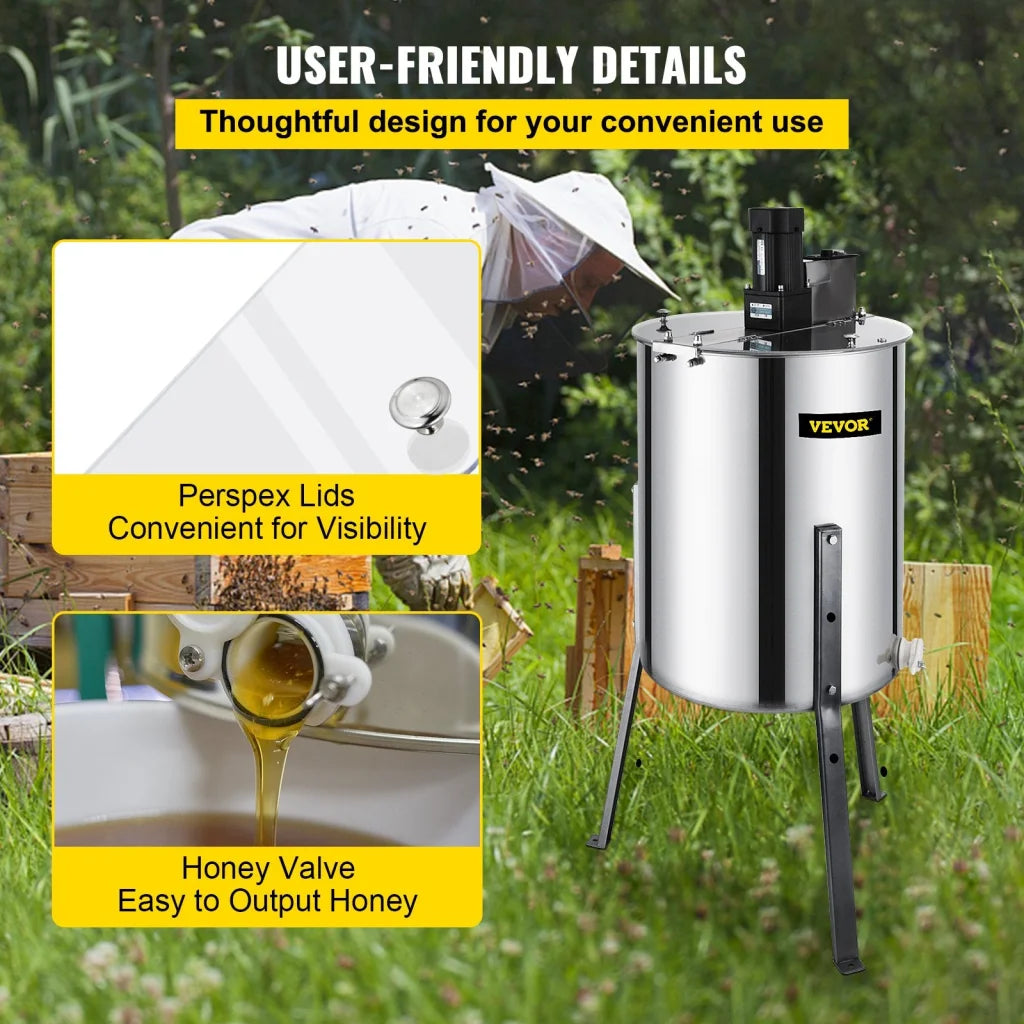 VEVOR 4 Frame Electric Honey Extractor Beekeeping 120 W