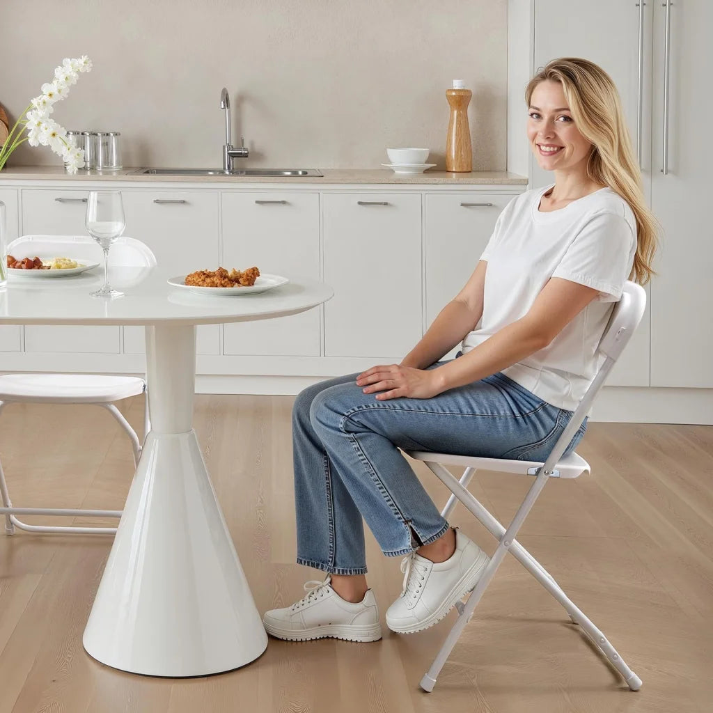 VEVOR 4 Pack Folding Chairs Foldable Plastic Chairs