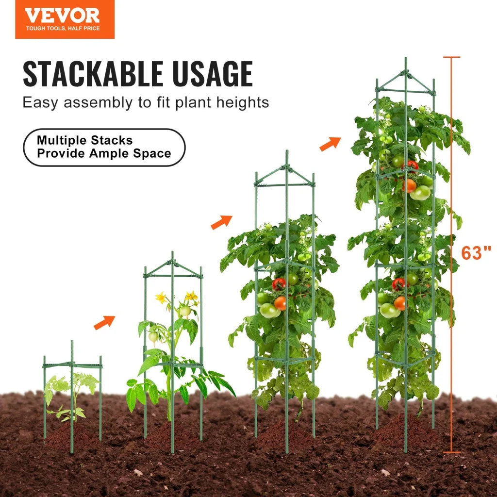 VEVOR 4 Packs Tomato Cages for Garden 1620 mm Tomato Plant