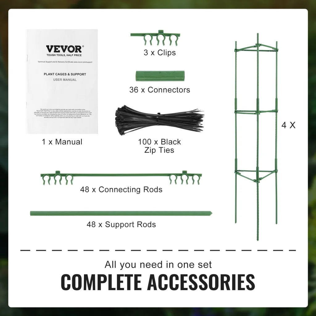 VEVOR 4 Packs Tomato Cages for Garden 1620 mm Tomato Plant