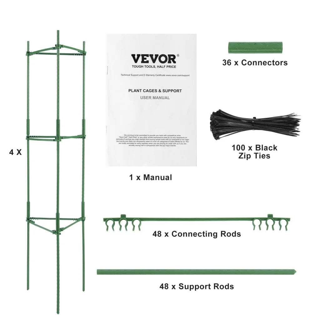 VEVOR 4 Packs Tomato Cages for Garden 1620 mm Tomato Plant