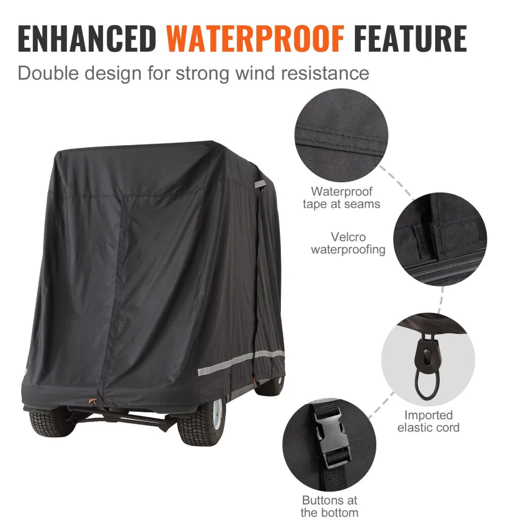 VEVOR 4 Passenger Golf Cart Cover 600D Polyester Full Cover