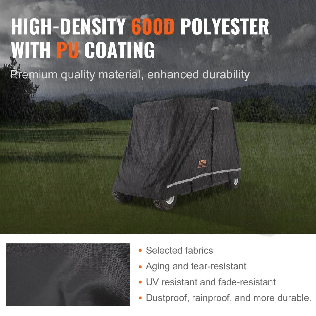 VEVOR 4 Passenger Golf Cart Cover 600D Polyester Full Cover