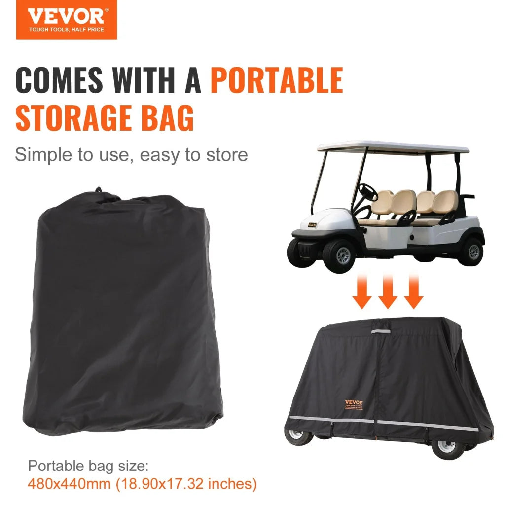 VEVOR 4 Passenger Golf Cart Cover 600D Polyester Full Cover