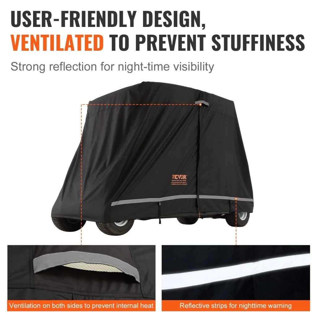 VEVOR 4 Passenger Golf Cart Cover 600D Polyester Full Cover