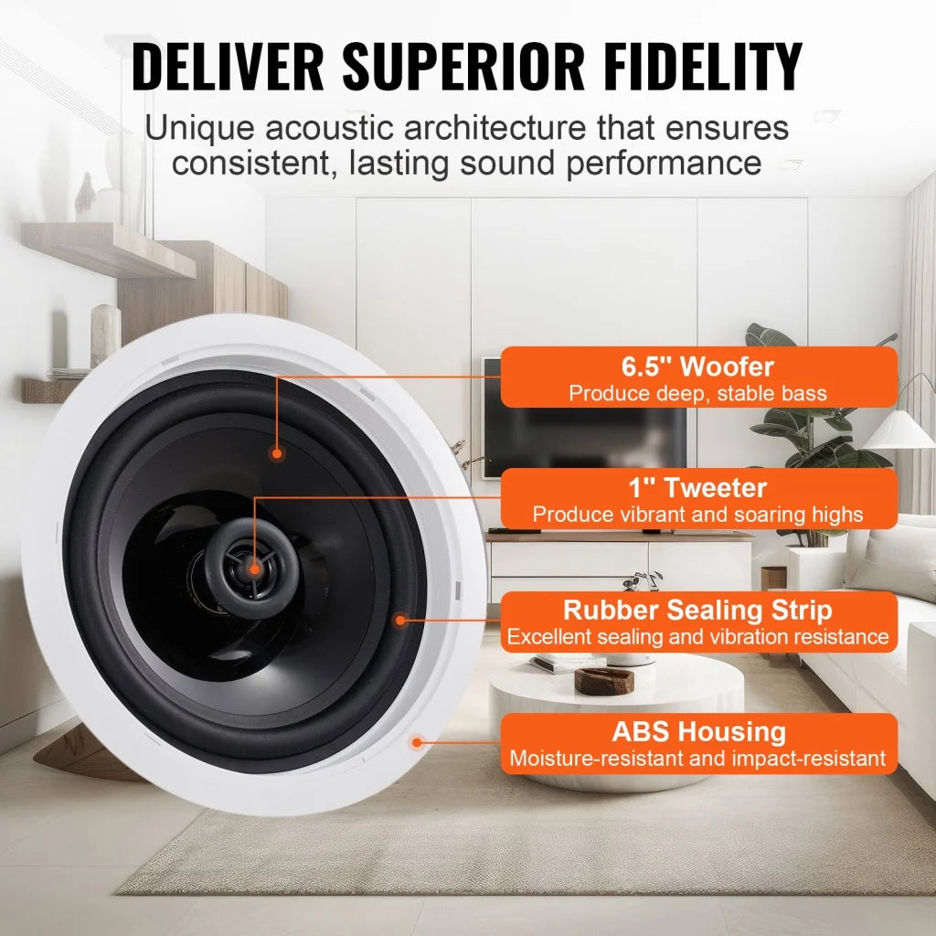 VEVOR 4 PCs 165.1 mm Bluetooth in Ceiling Speakers 150W