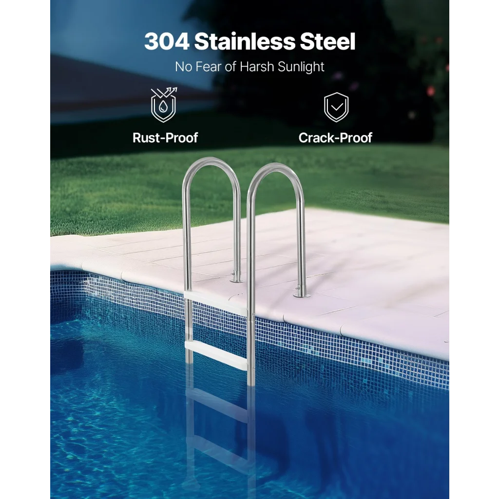 VEVOR 4-Step Stainless Steel Pool Ladder of 2 Handrail