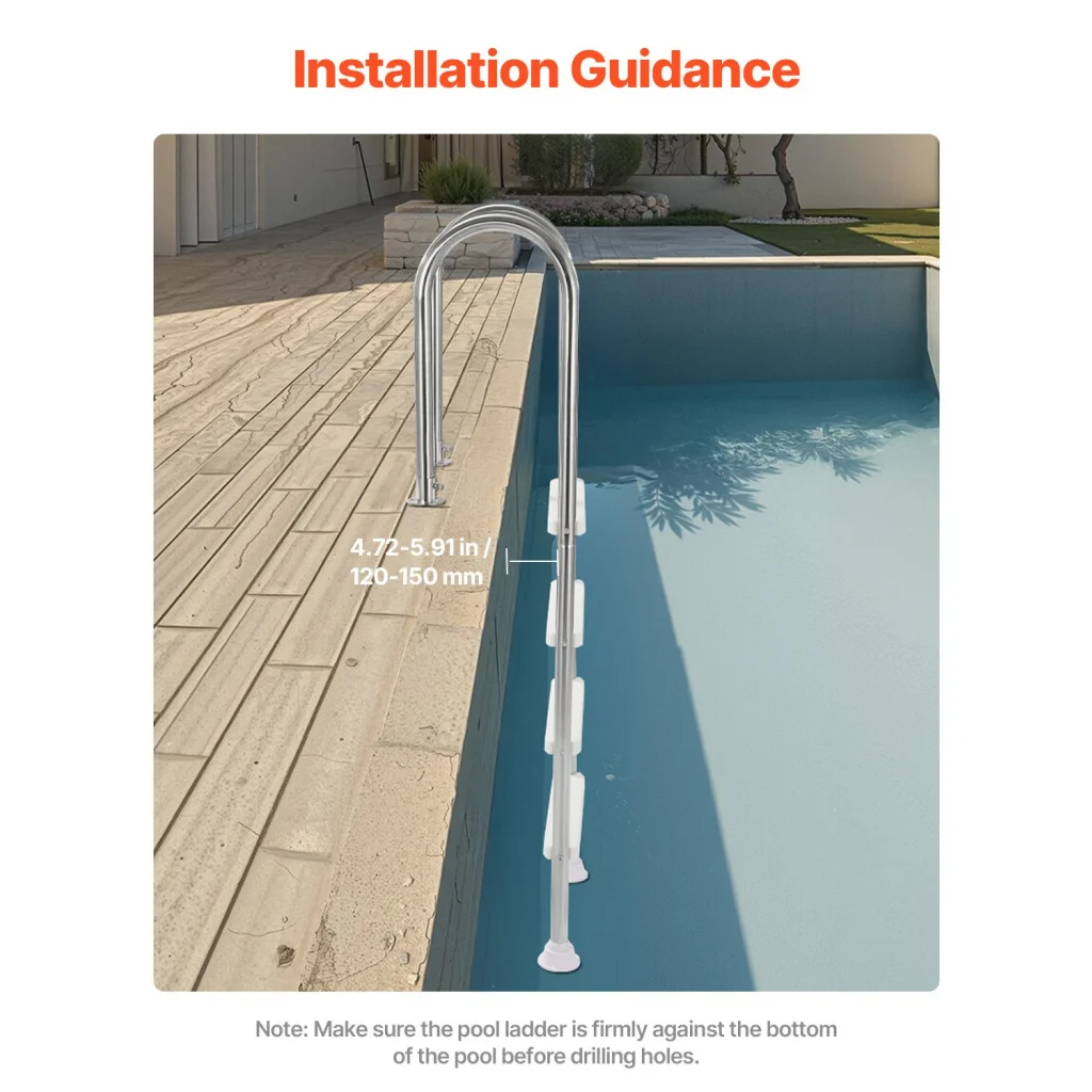 VEVOR 4-Step Stainless Steel Pool Ladder of 2 Handrail