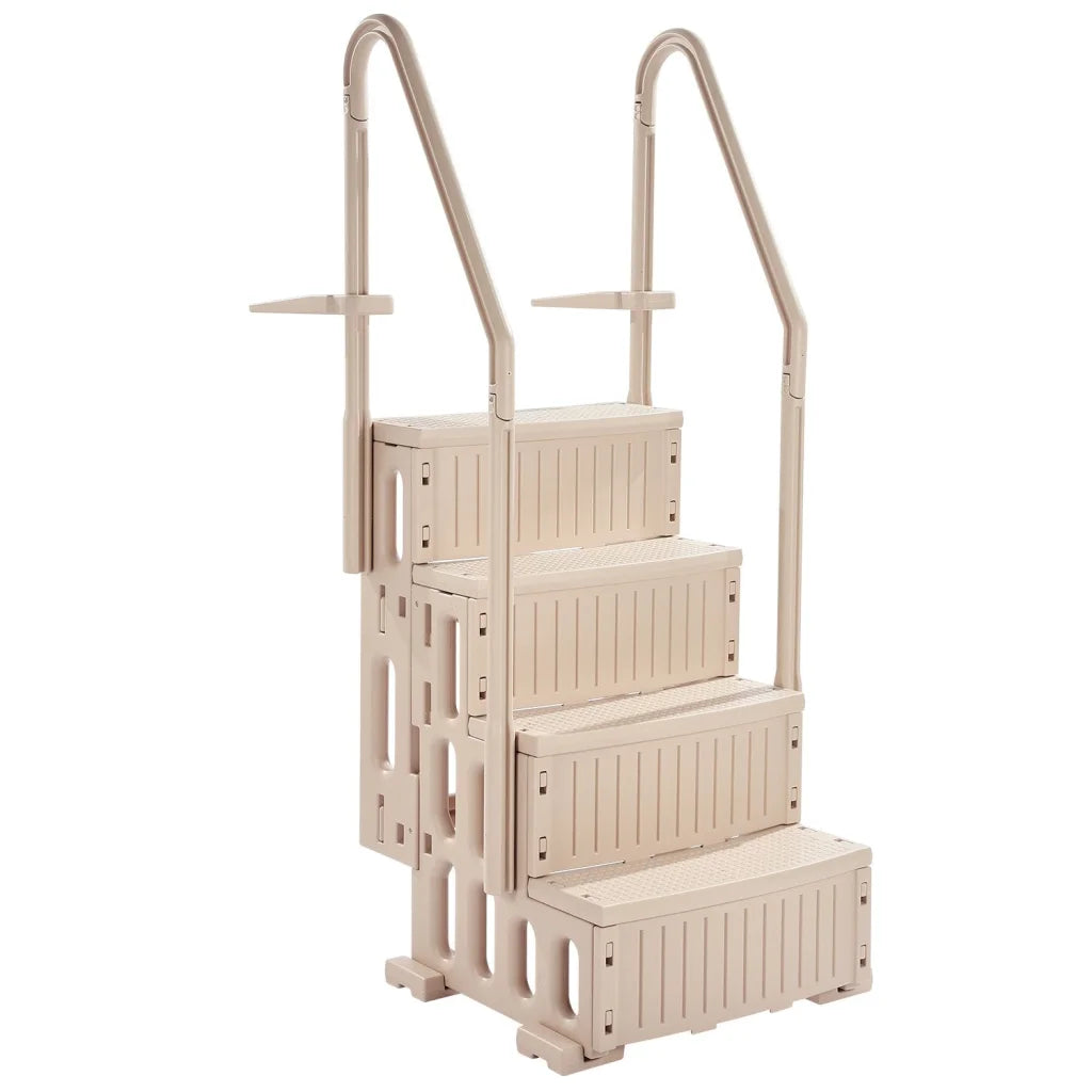 VEVOR 4-Step Taupe Robust Pool Ladder of 2 Handrails