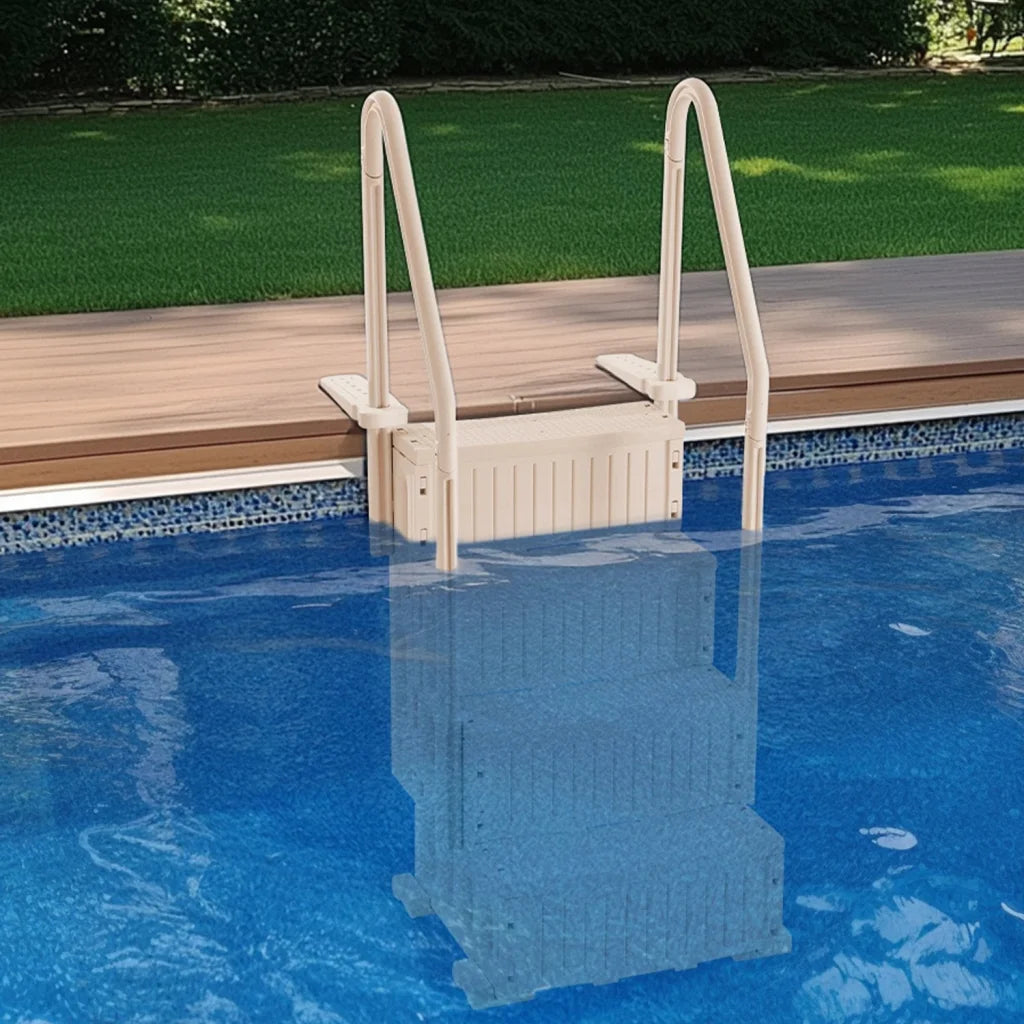 VEVOR 4-Step Taupe Robust Pool Ladder of 2 Handrails