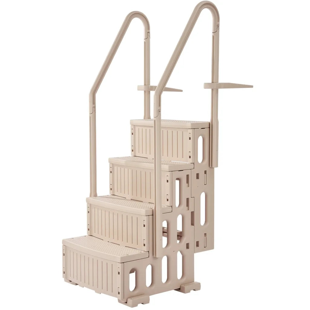 VEVOR 4-Step Taupe Robust Pool Ladder of 2 Handrails