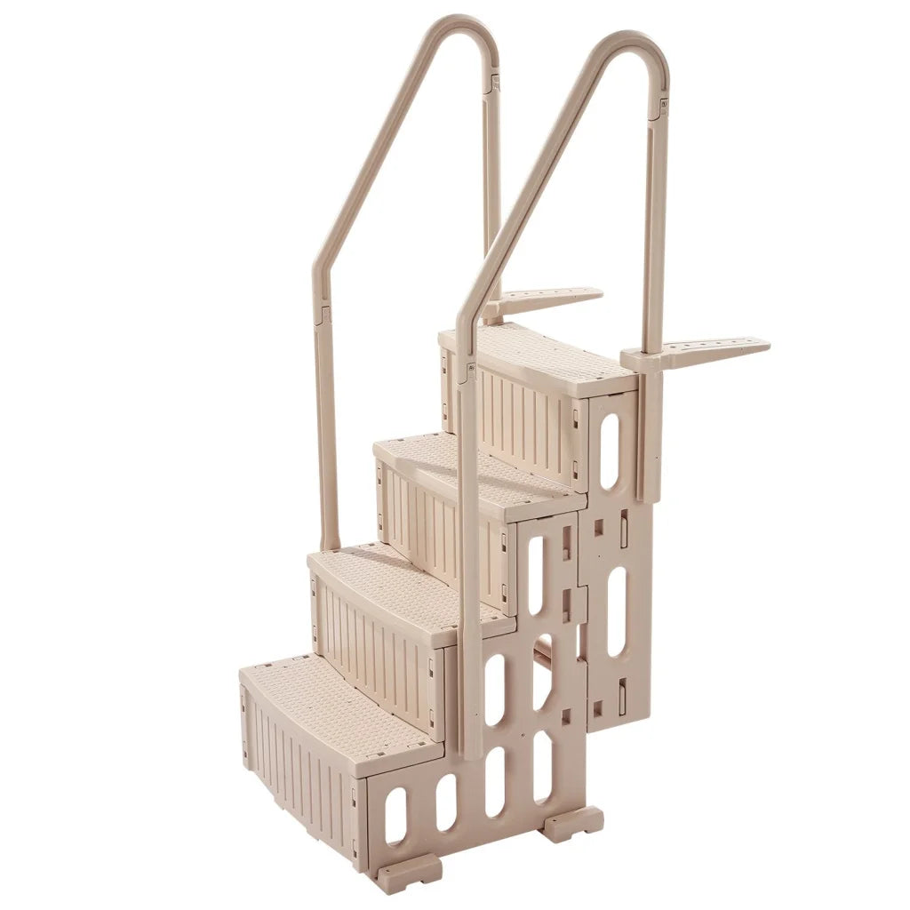 VEVOR 4-Step Taupe Robust Pool Ladder of 2 Handrails