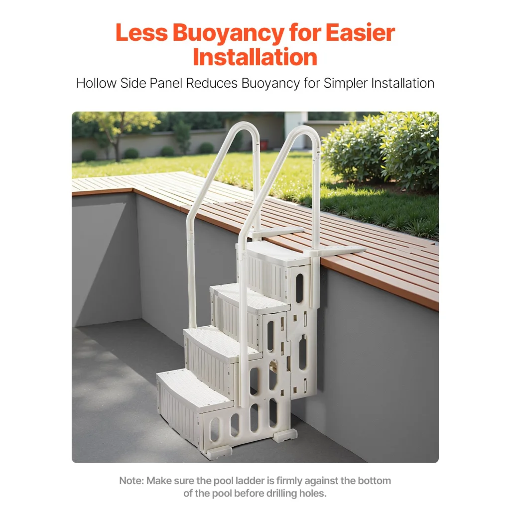 VEVOR 4-Step White Robust Pool Ladder of 2 Handrails