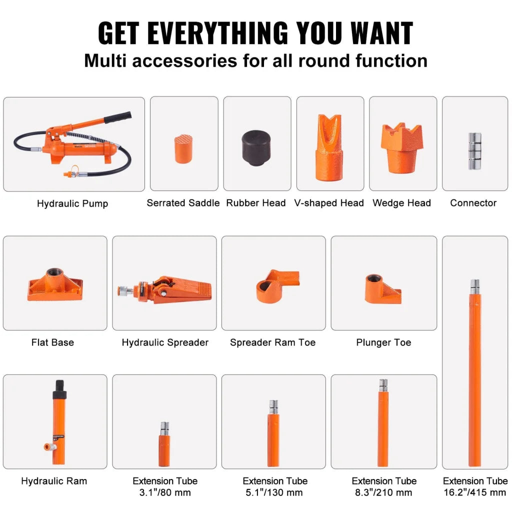 VEVOR 4 Ton Porta Power Kit Portable Hydraulic Jack