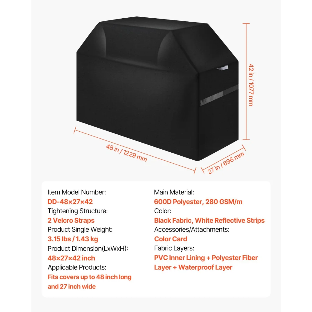 VEVOR 48 inch Grill Cover Heavy Duty BBQ Gas Grill Cover