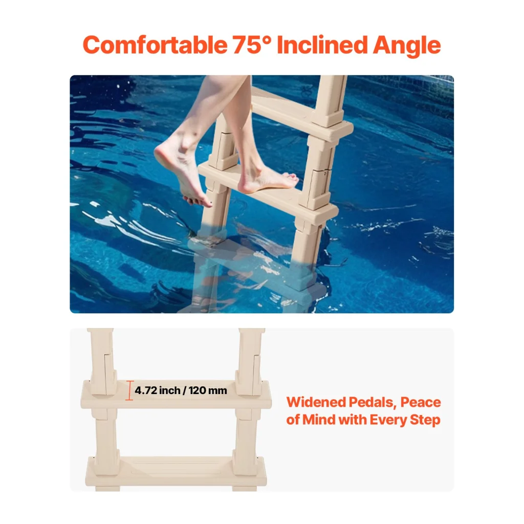 VEVOR 5-Step Inclined Robust Pool Ladder of 2 Handrails