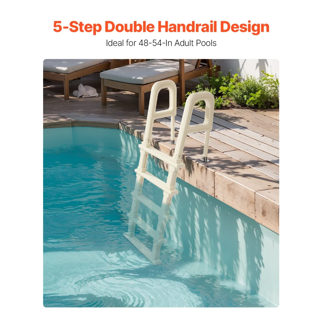 5 Step Inclined Robust Pool Ladder