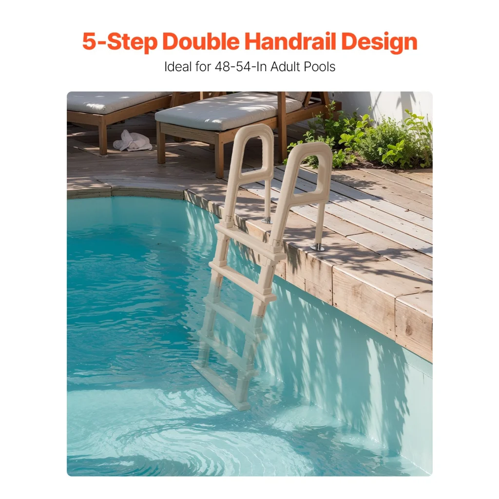 VEVOR 5-Step Inclined Robust Pool Ladder of 2 Handrails