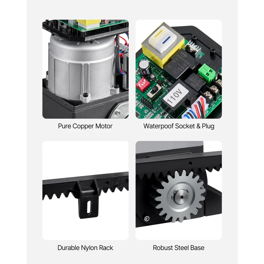 VEVOR 550W Electric Sliding Gate Opener 1500kg Chain Drive