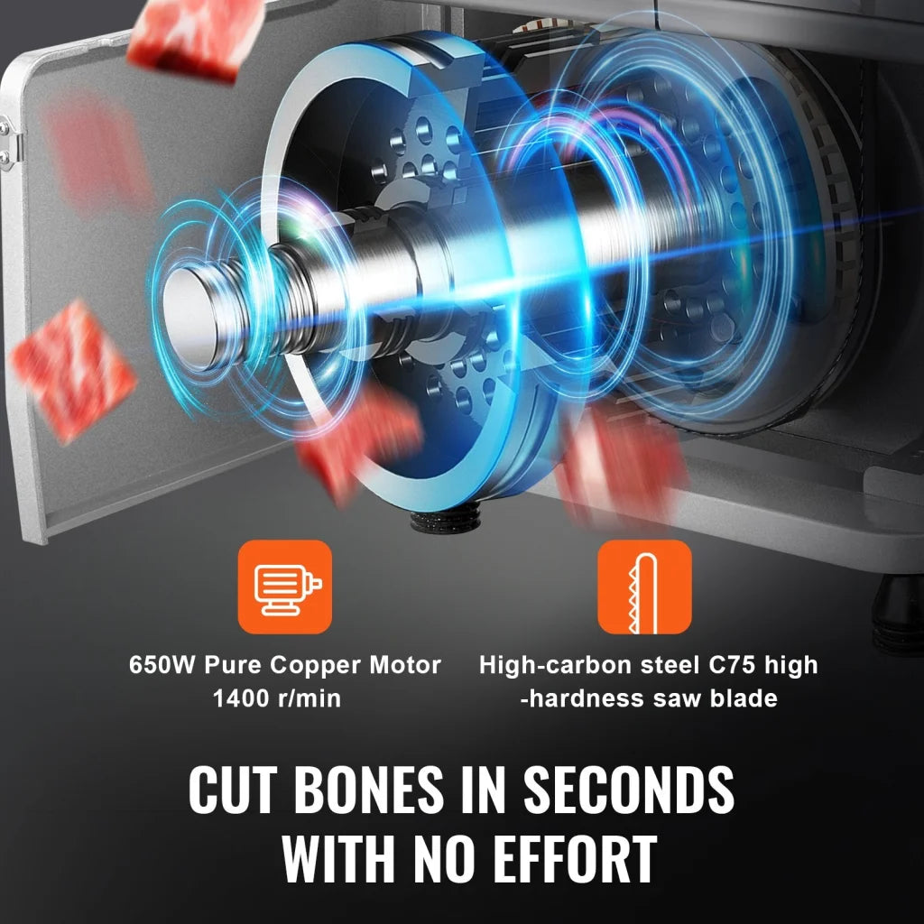 650W Commercial Electric Meat Bandsaw Stainless Steel Bone Sawing
