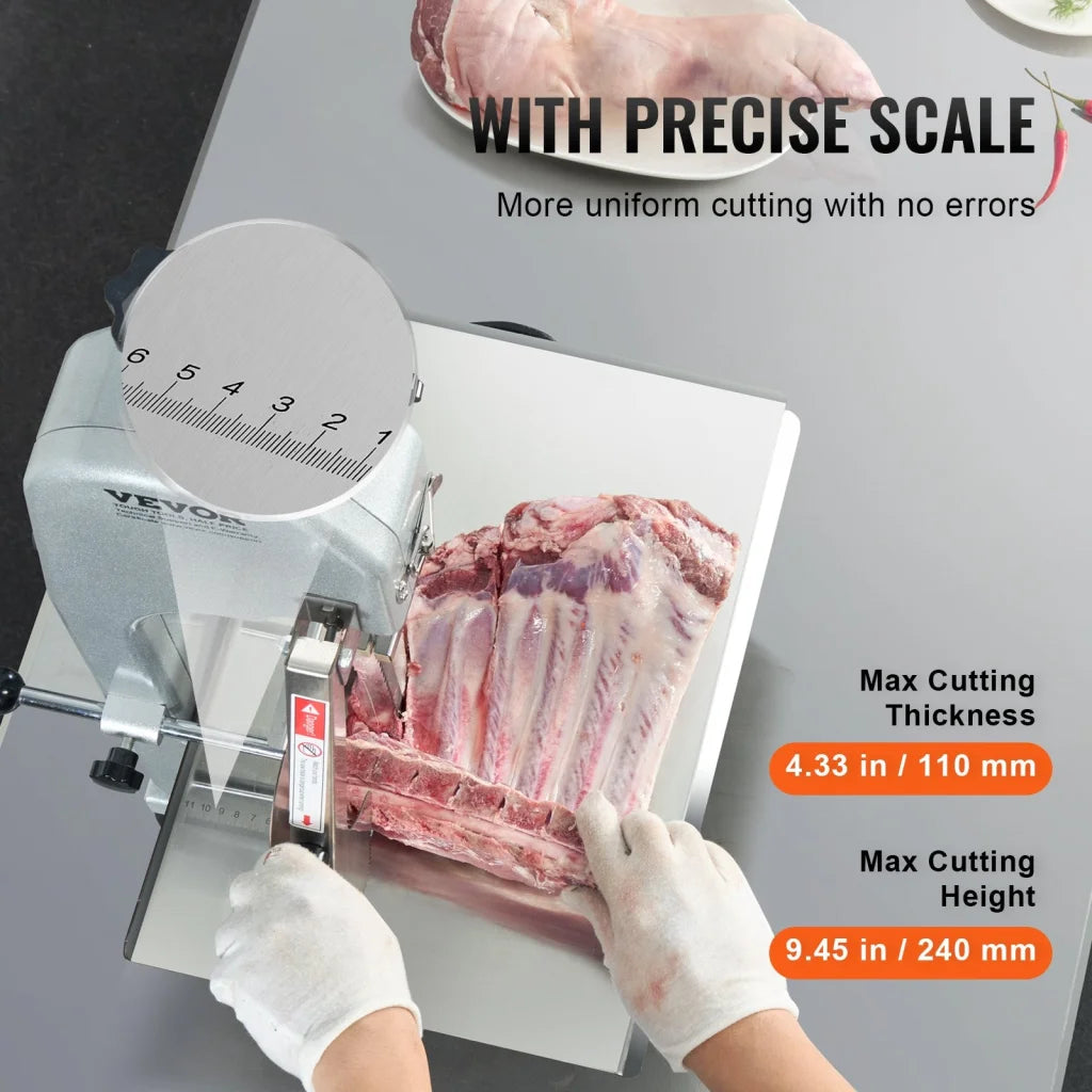 VEVOR 650W Commercial Electric Meat Bandsaw Stainless Steel