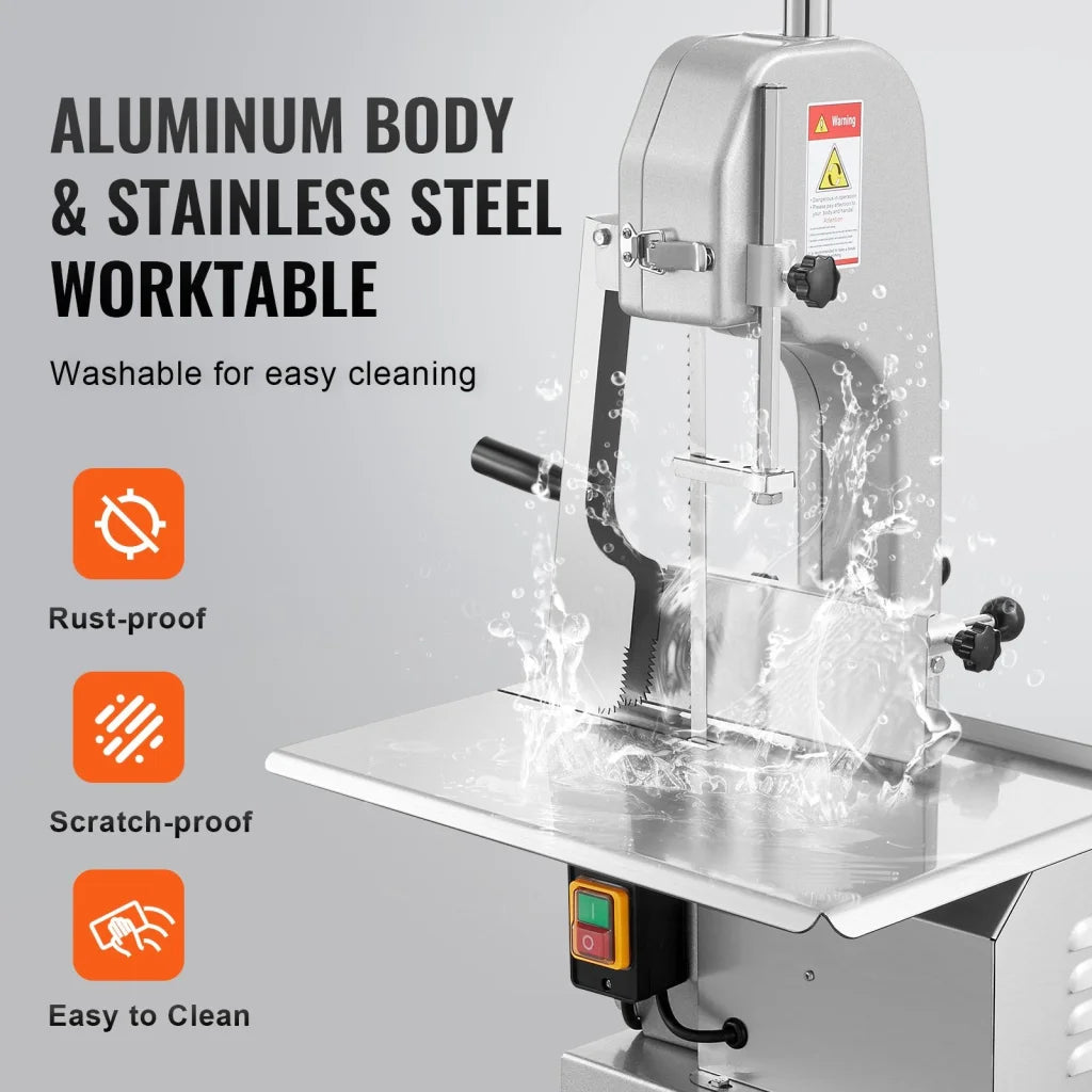 VEVOR 650W Commercial Electric Meat Bandsaw Stainless Steel
