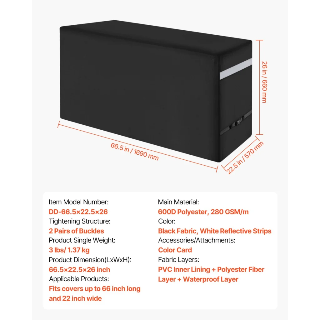 VEVOR 66 inch Grill Cover Heavy Duty BBQ Gas Grill Cover