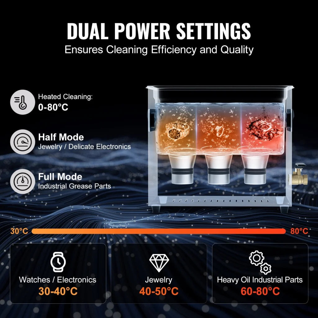 6l digital ultrasonic cleaner with stainless cleaning tank and digital controls