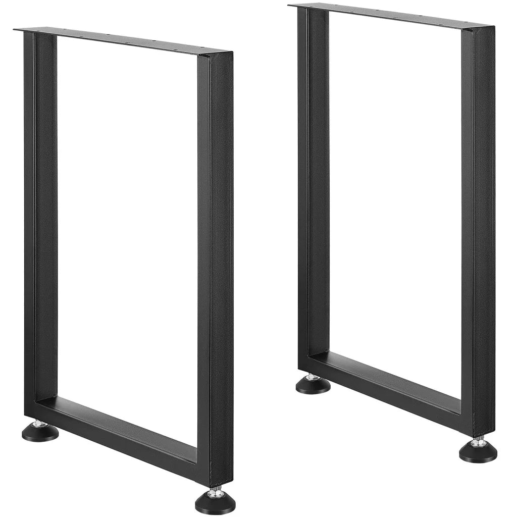 Home office desk with tabletop and metal support frame