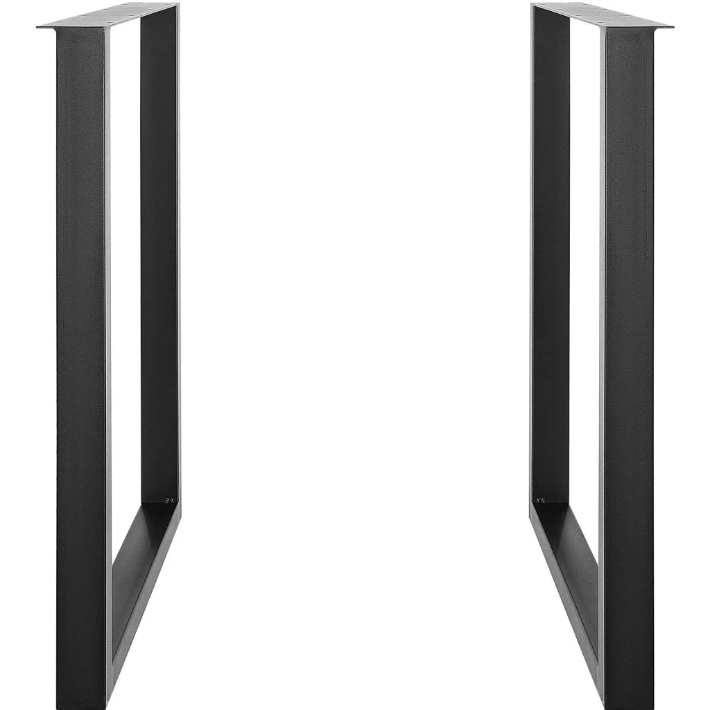 Black steel 2mm home office desk with tabletop and metal support frame