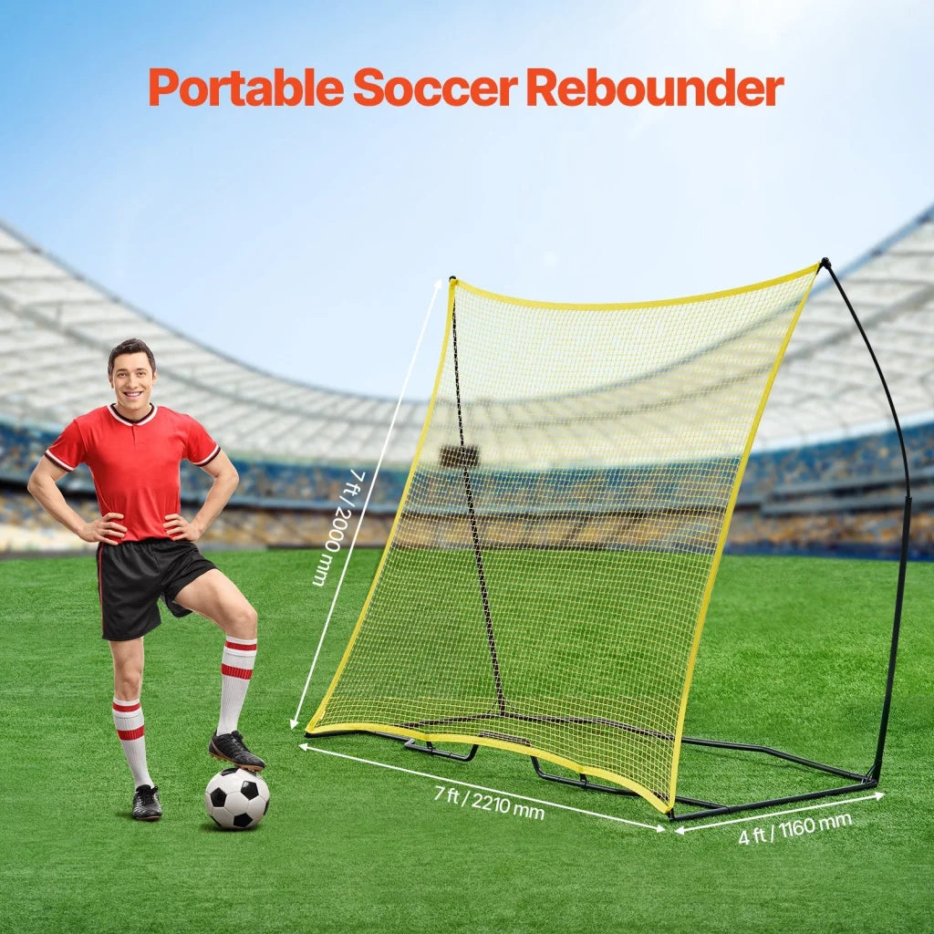 VEVOR 7x7FT Soccer Rebounder Portable Soccer Trainer Net