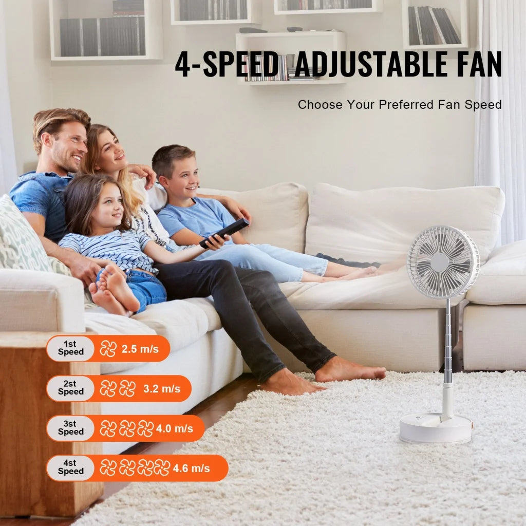 VEVOR 8 Inch Foldable Oscillating Standing Fan with Remote