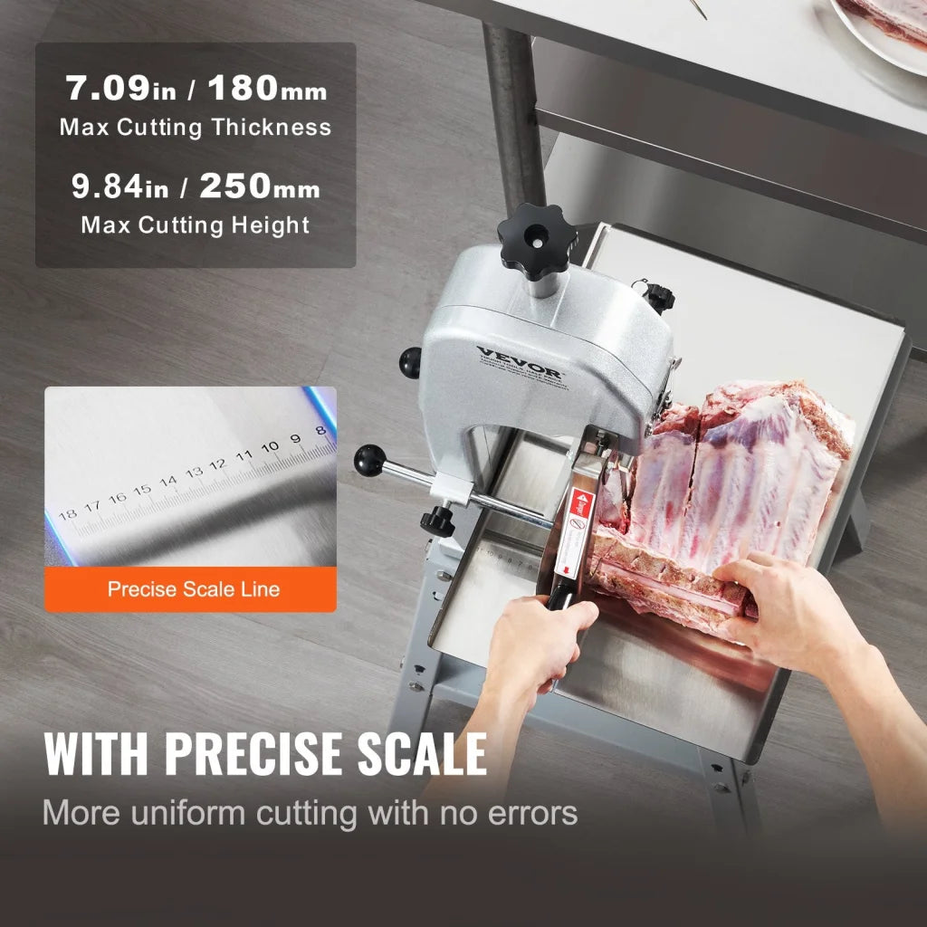850W Commercial Electric Meat Bandsaw Stainless Steel Bone Sawing