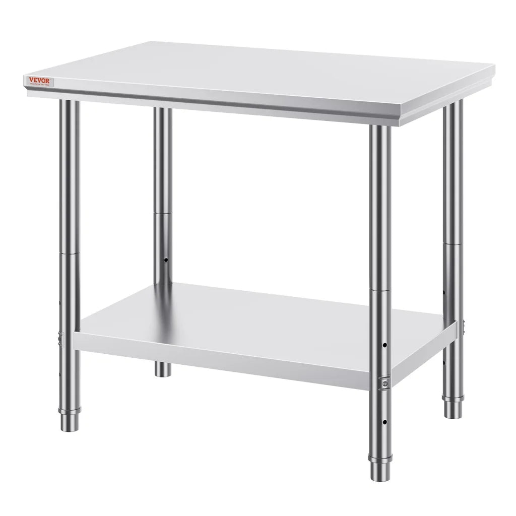 VEVOR 910x610mm Stainless Steel Kitchen Bench Commercial