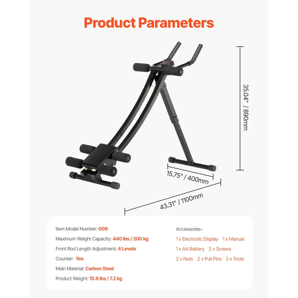 VEVOR AB Workout Machine Equipment Home Gym Core Abdominal