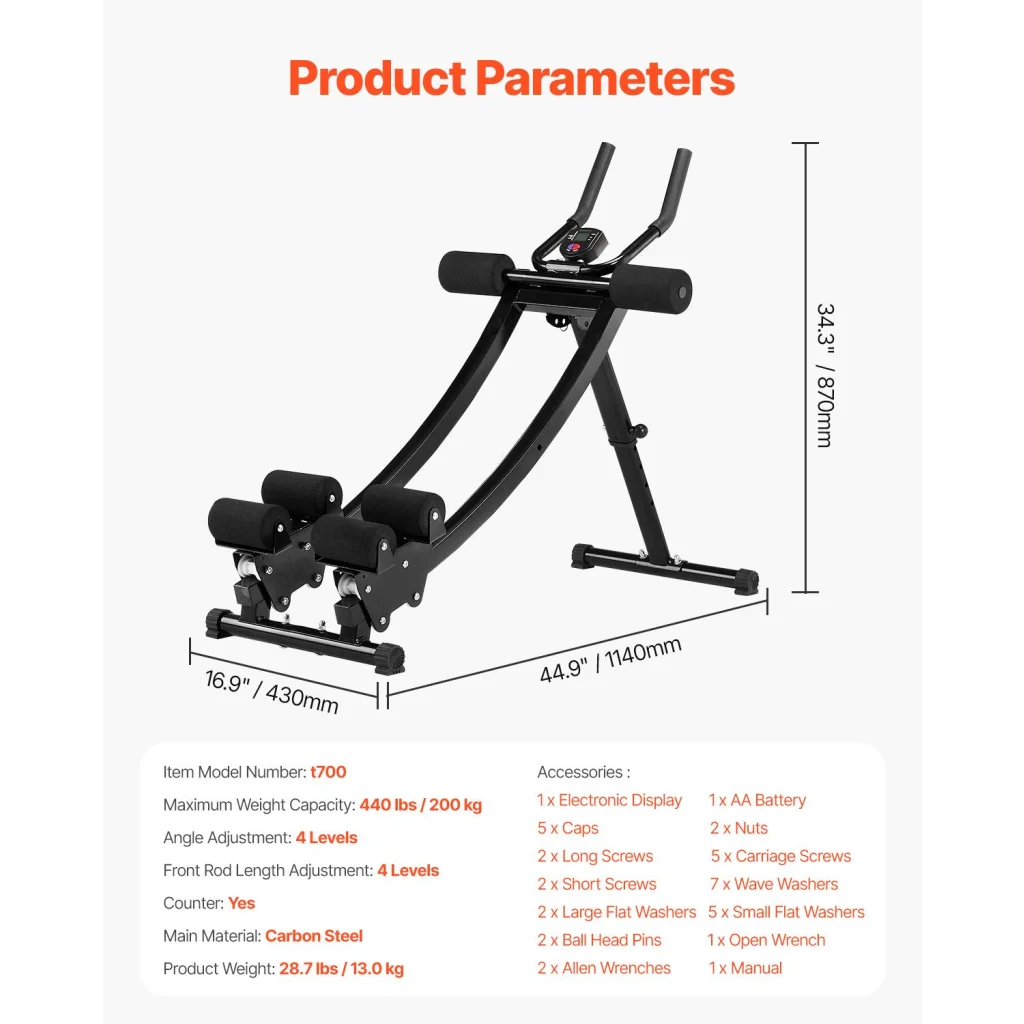 VEVOR AB Workout Machine Equipment Home Gym Core Abdominal