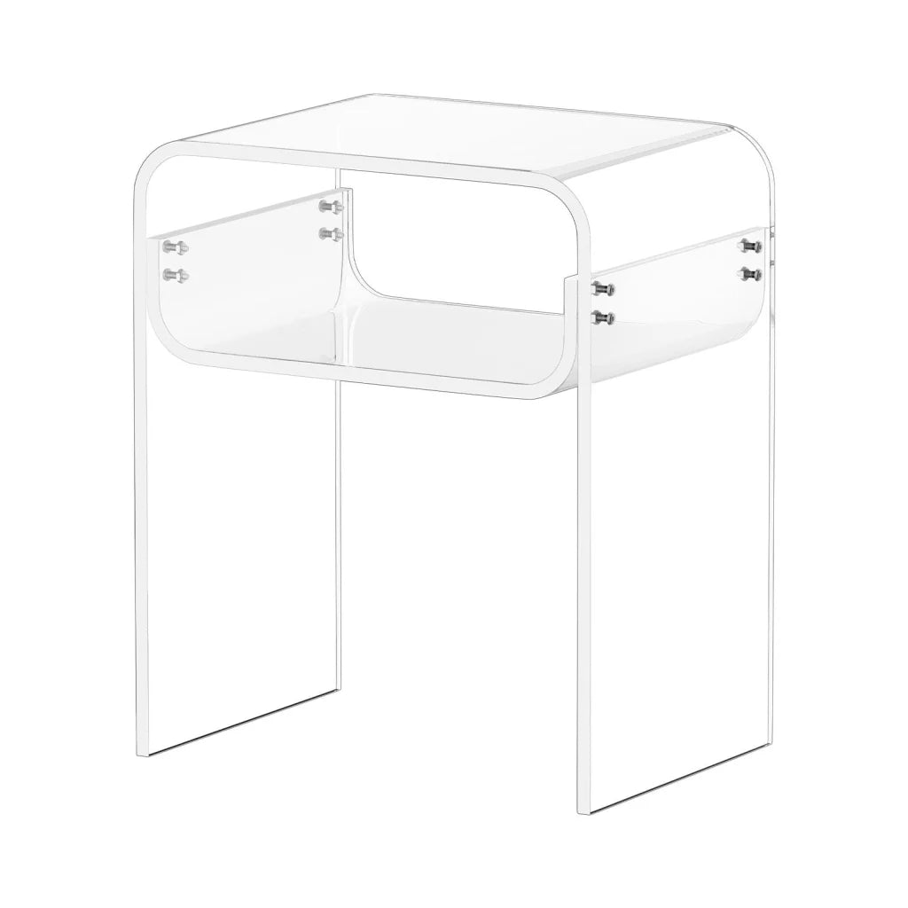VEVOR Acrylic Side Table 2 Tiers Clear Bedside Table