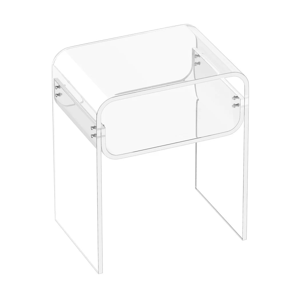 VEVOR Acrylic Side Table 2 Tiers Clear Bedside Table