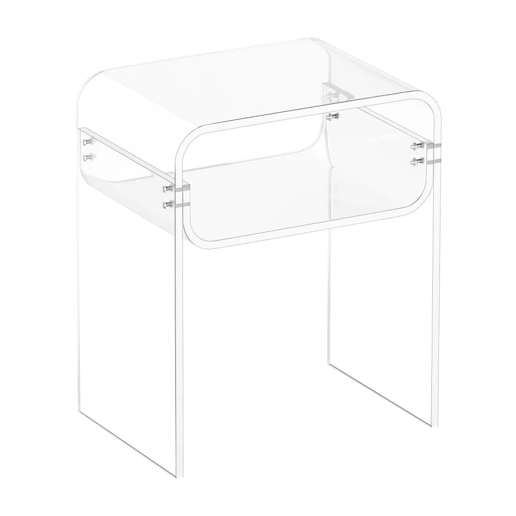VEVOR Acrylic Side Table 2 Tiers Clear Bedside Table