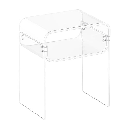 VEVOR Acrylic Side Table 2 Tiers Clear Bedside Table