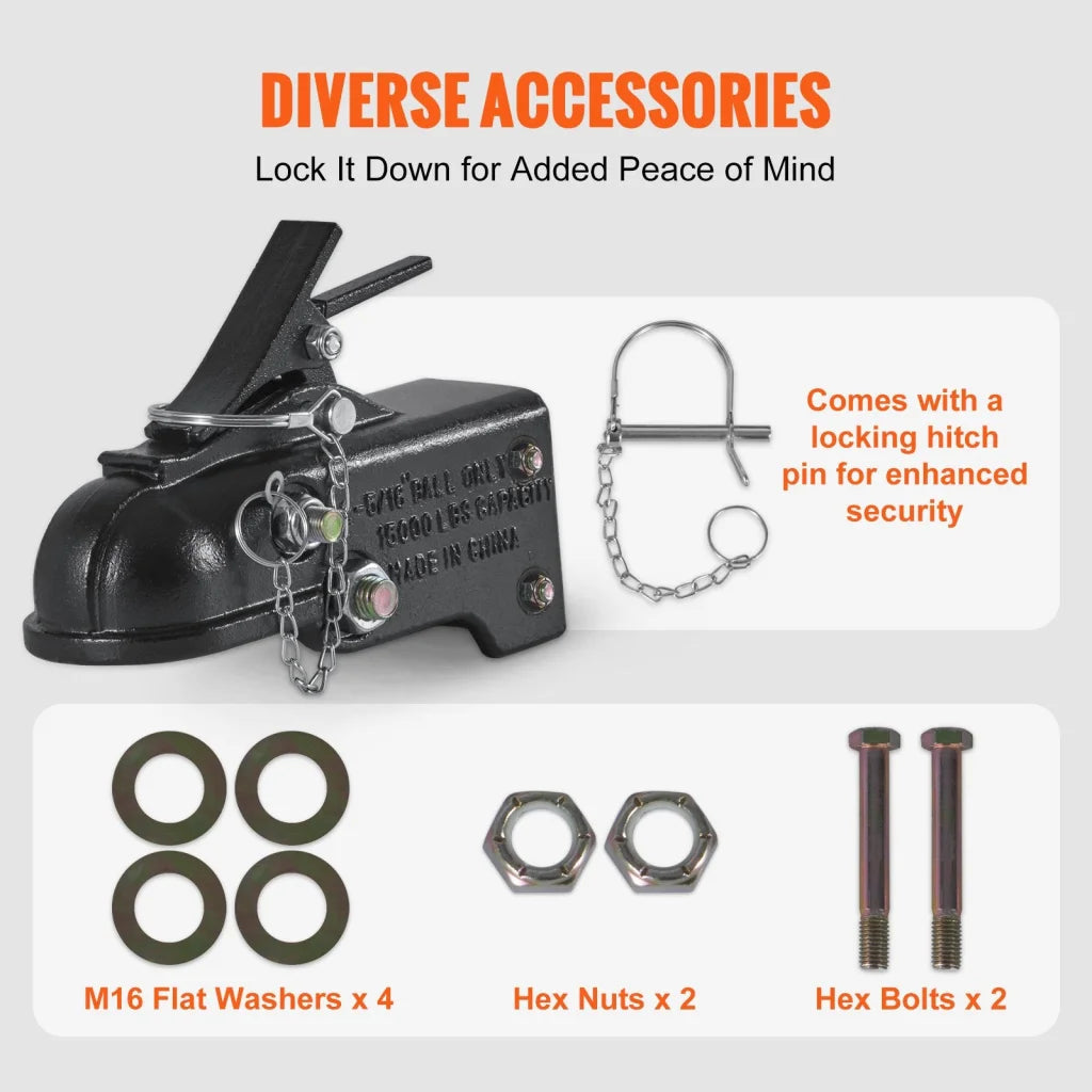 VEVOR Adjustable Trailer Coupler 2-5/16’’ Hitch Ball 15000