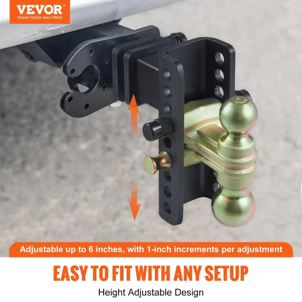 VEVOR Adjustable Trailer Hitch 15cm Drop & 11.43cm Rise