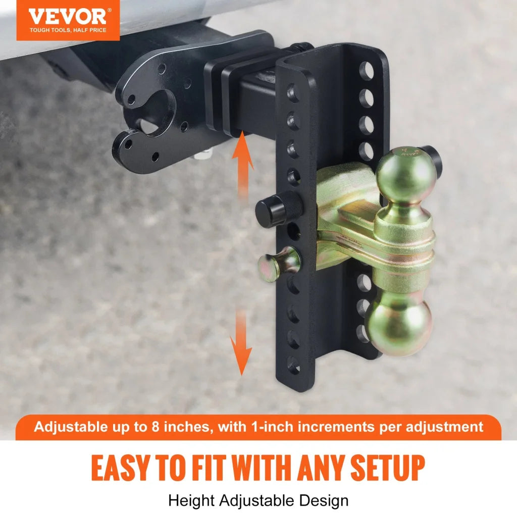 VEVOR Adjustable Trailer Hitch 203.2 mm Drop & 165.1 mm